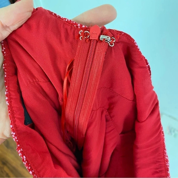 Sundae Muse Carter Dress Womens Size 2 - 4 XS Red Ruffle Mini Tie Shoulder - Picture 10 of 16